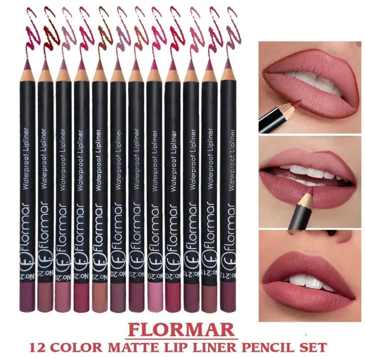 12 Colour Waterproof Lip Liner Pencil Set