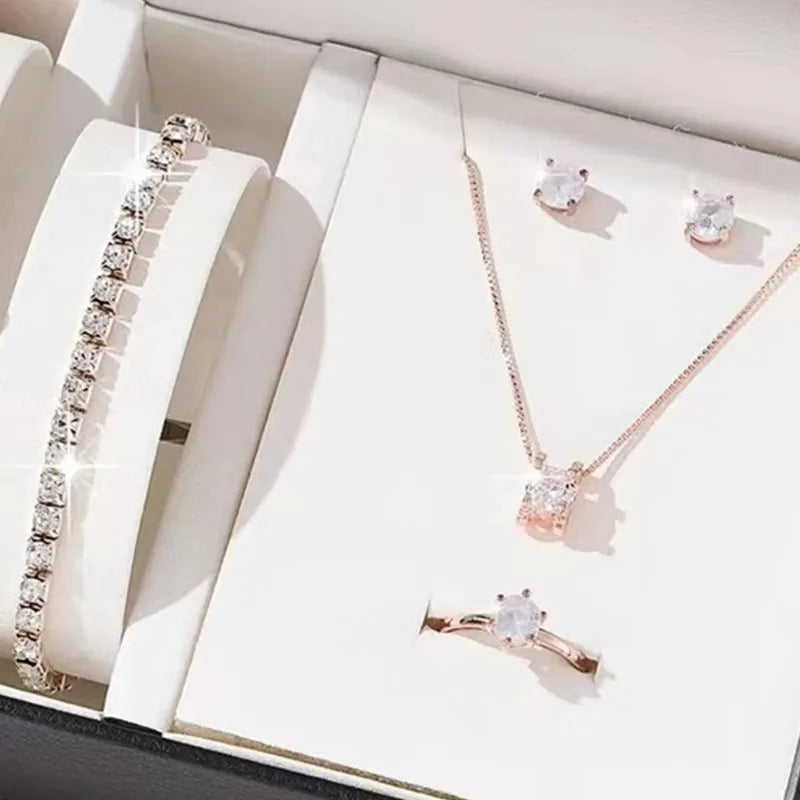 Elegant Crystal Jewelry Sets For Women