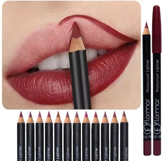 12 Colour Waterproof Lip Liner Pencil Set