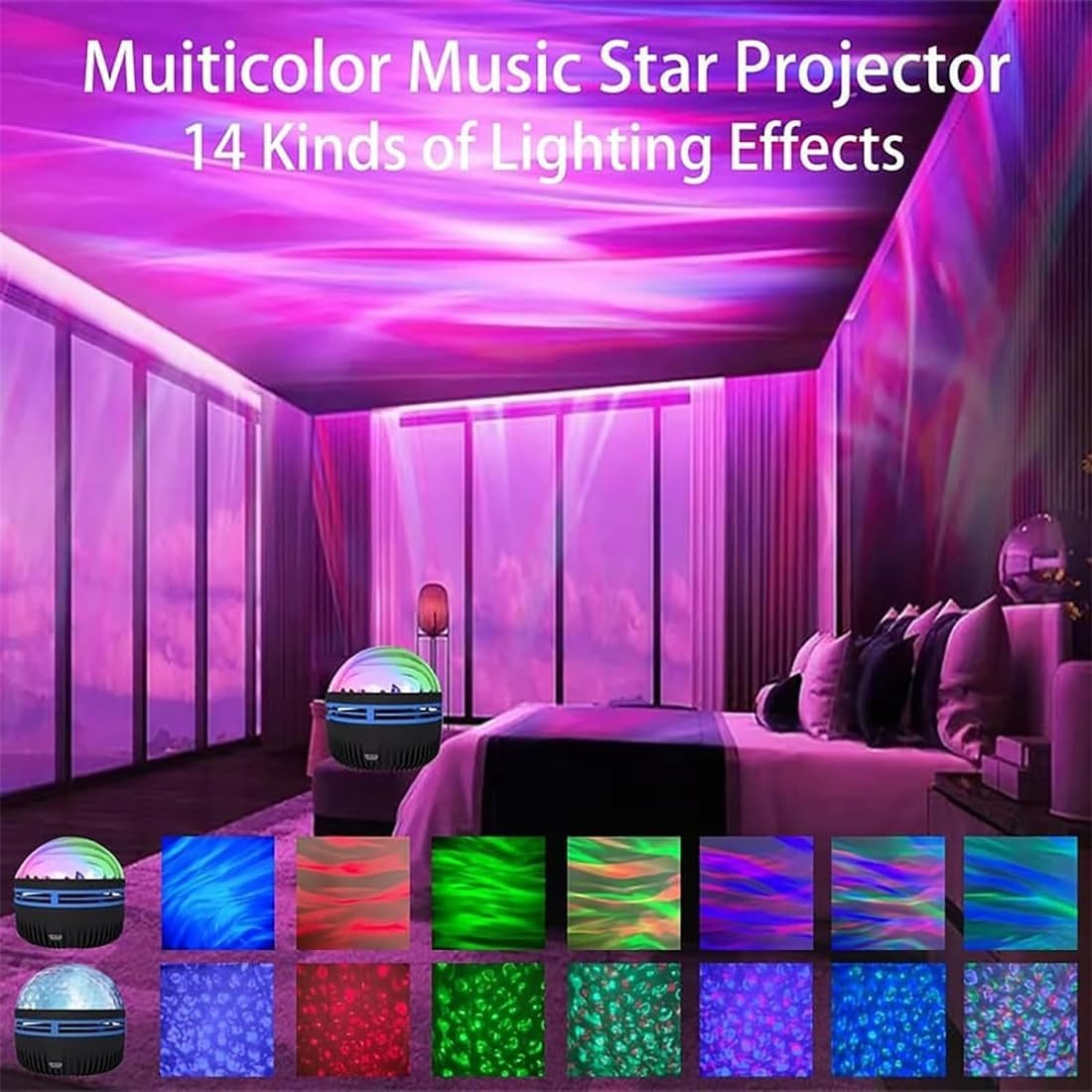 LED Starry Galaxy Projector Night Light Rotating Star Moon Lamp