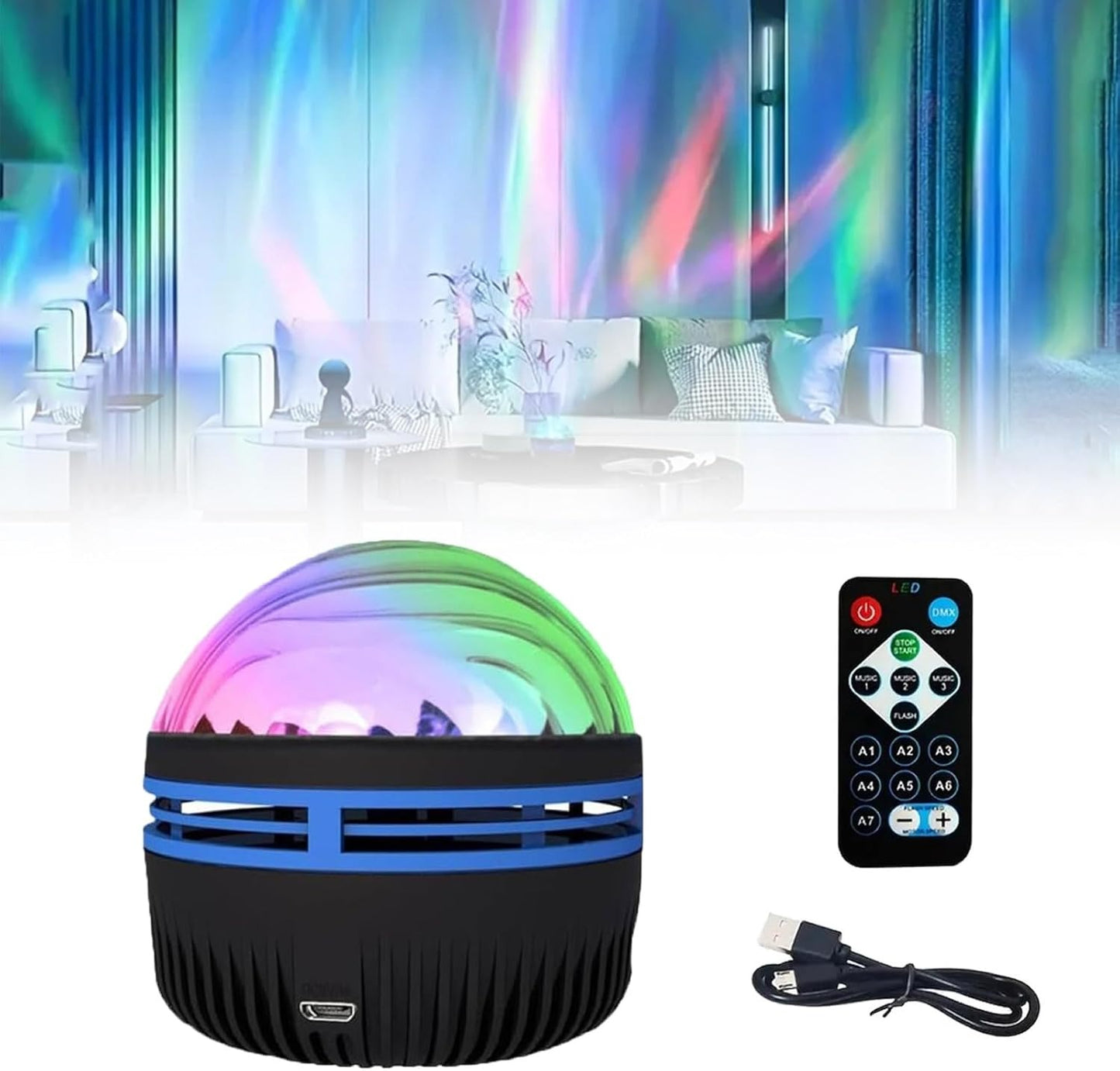 LED Starry Galaxy Projector Night Light Rotating Star Moon Lamp