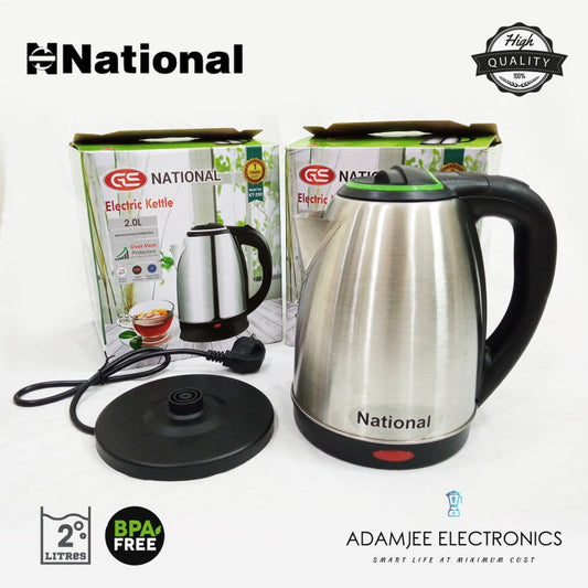 Imported Electric Kettle - 2L, 1500W, Stainless Steel with Advanced Automatic Switch for Rapid Boiling