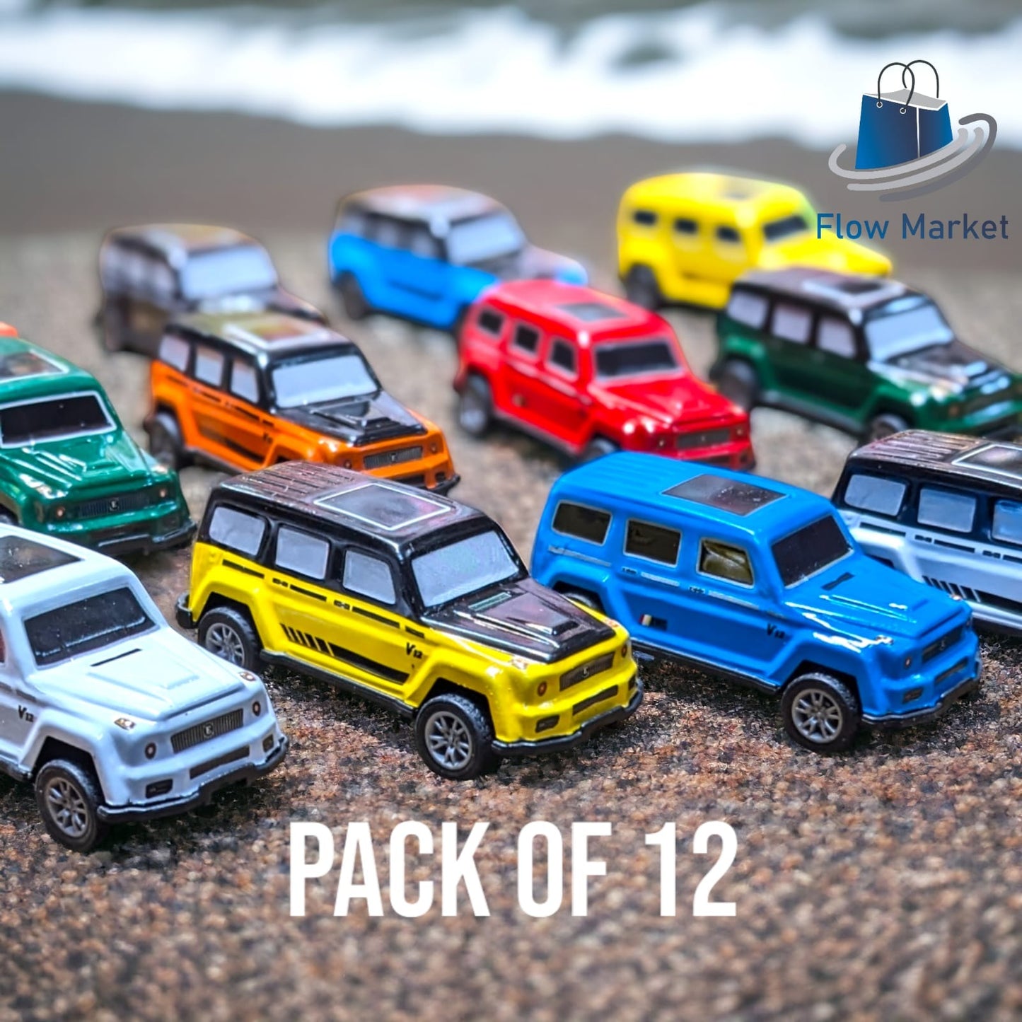 Pack of 12 Mercedes Metal Body Car