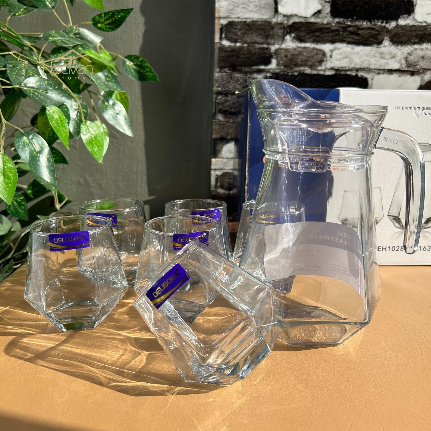 Delisoga 7 Pcs Glass, Water set i 1pc of jug