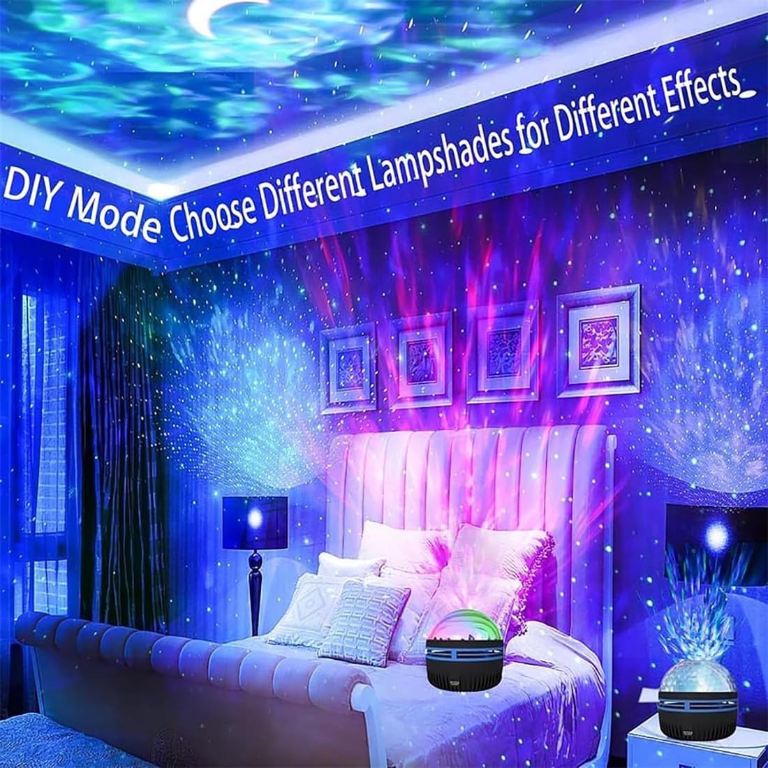 LED Starry Galaxy Projector Night Light Rotating Star Moon Lamp