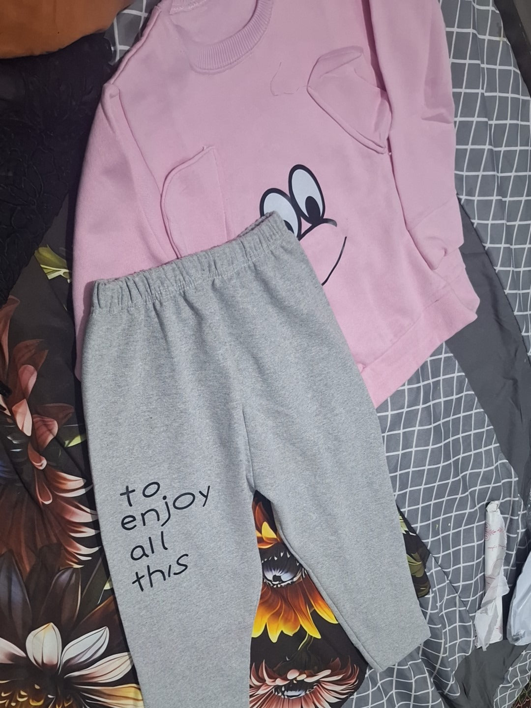 blue Boss printed Swetshirt And Pajama Trouser Tracksuit For Kids Baby Boys