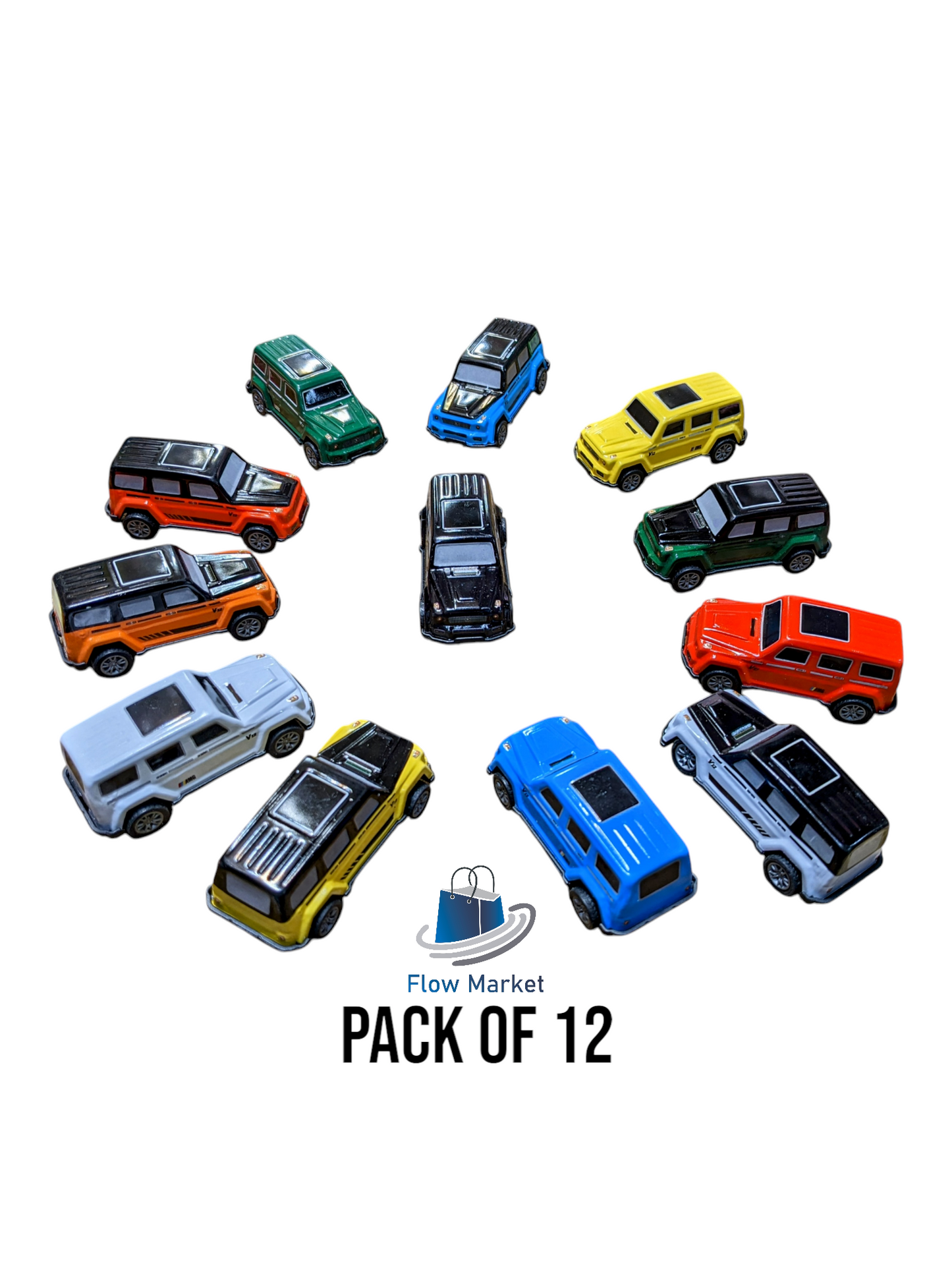Pack of 12 Mercedes Metal Body Car