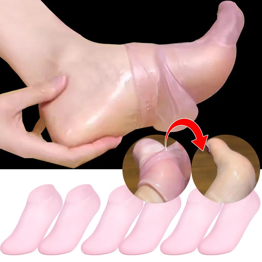 Moisturizing Socks Silicone Gel Spa Exfoliating Socks for Dry Cracked Skin Heel Socks