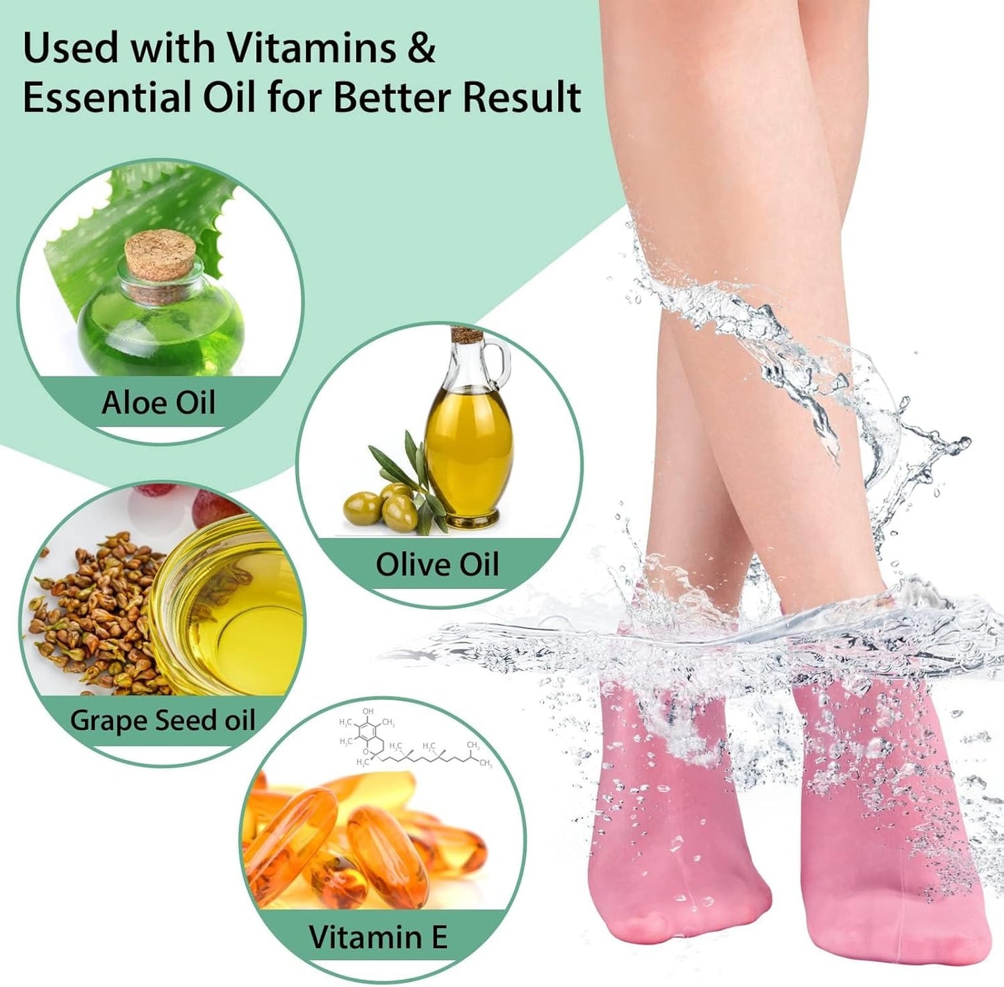 Moisturizing Socks Silicone Gel Spa Exfoliating Socks for Dry Cracked Skin Heel Socks