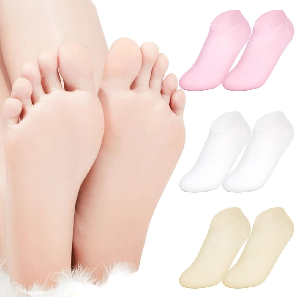 Moisturizing Socks Silicone Gel Spa Exfoliating Socks for Dry Cracked Skin Heel Socks