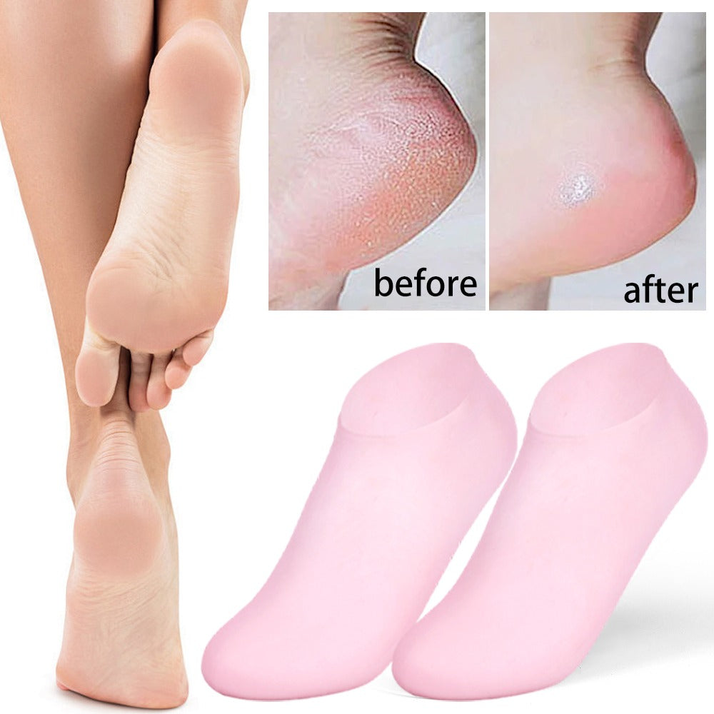 Moisturizing Socks Silicone Gel Spa Exfoliating Socks for Dry Cracked Skin Heel Socks
