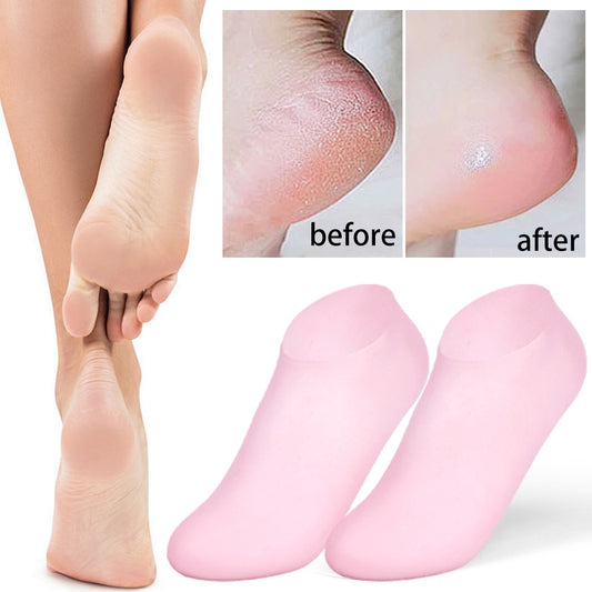 Moisturizing Socks Silicone Gel Spa Exfoliating Socks for Dry Cracked Skin Heel Socks