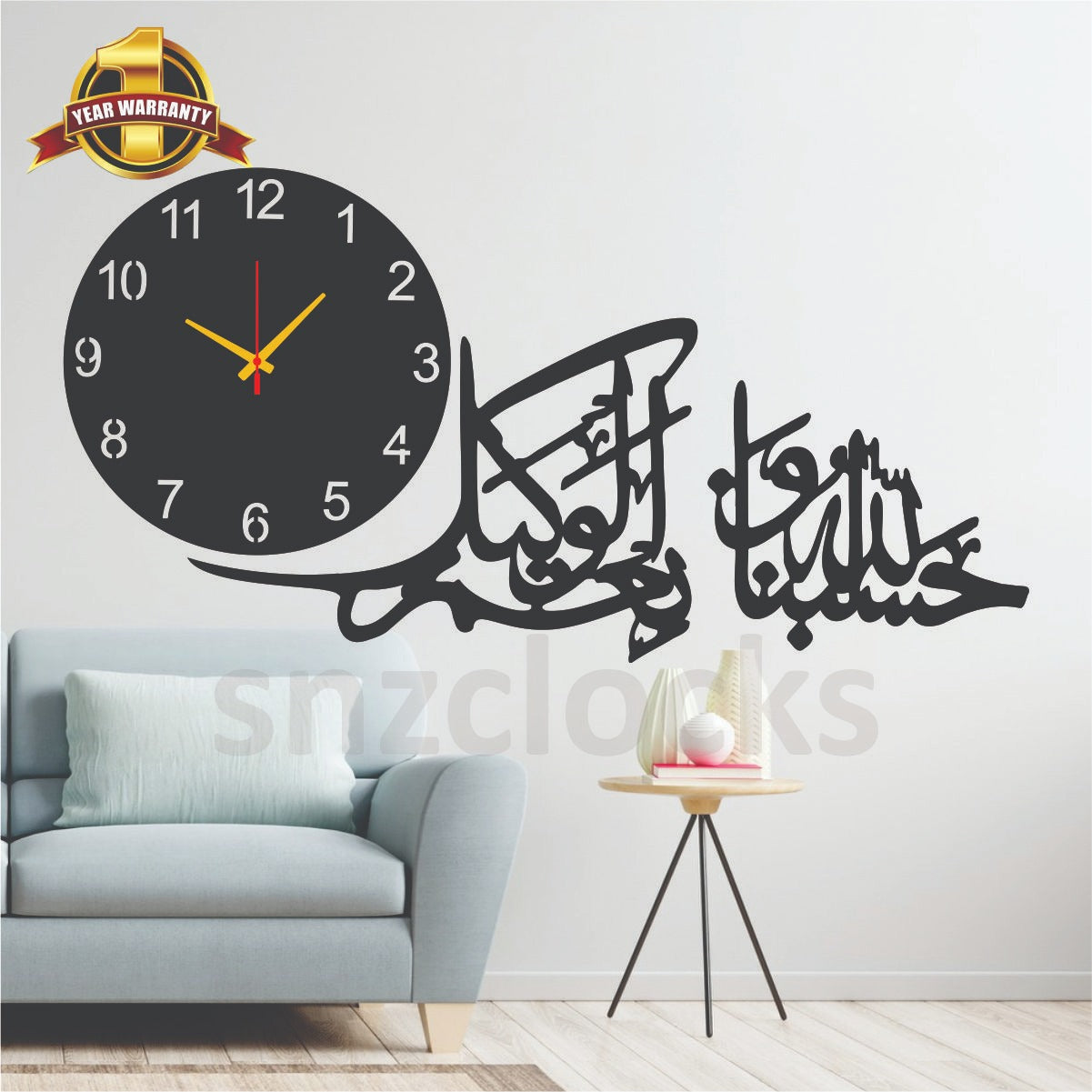 Wall Clock Square Shape Quartz Design for Home and Office Decor
